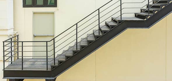 Metal Stair on Side of Building — Structural Steel Fabricators in Brisbane, QLD