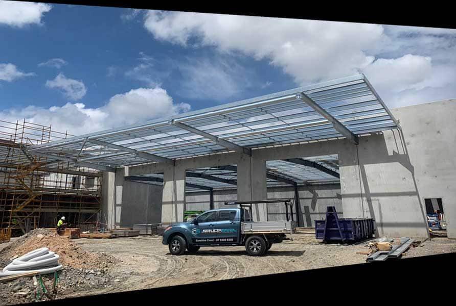 Parked Pickup Vehicle on Construction Site — Structural Steel Fabricators in Rosemount, QLD